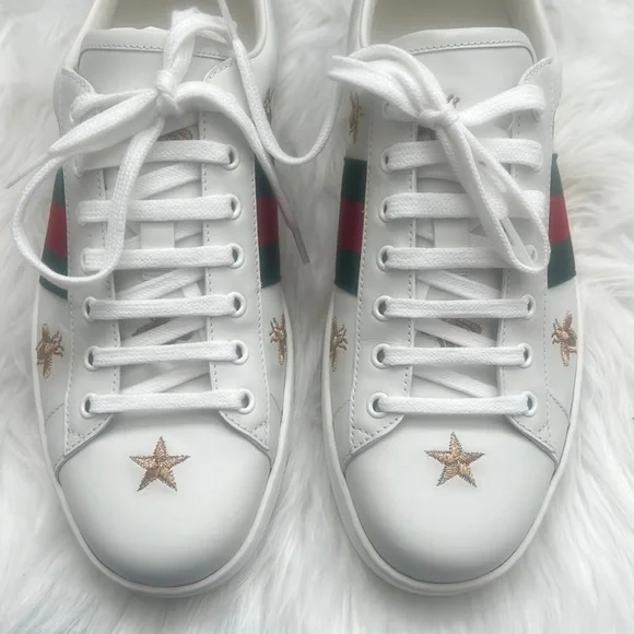 🆕 💯%Auth Gucci Sneakers Ace Embroidered Gucci 10 / US 11 - Picture 8 of 13